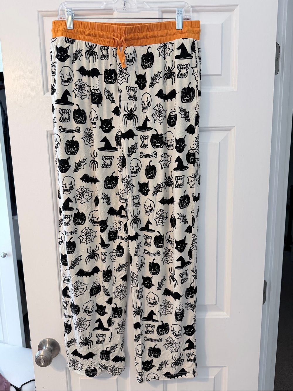Mens Halloween Pajama Pants with Orange Waistband